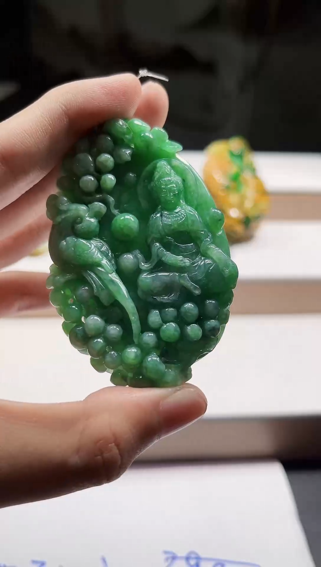 未镶嵌挂件翡翠听****花挂件