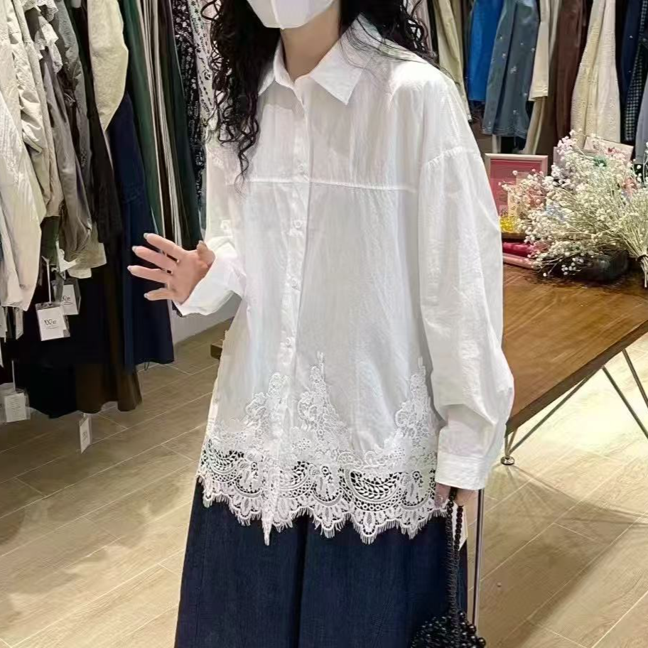 休闲蕾丝花边衬衣