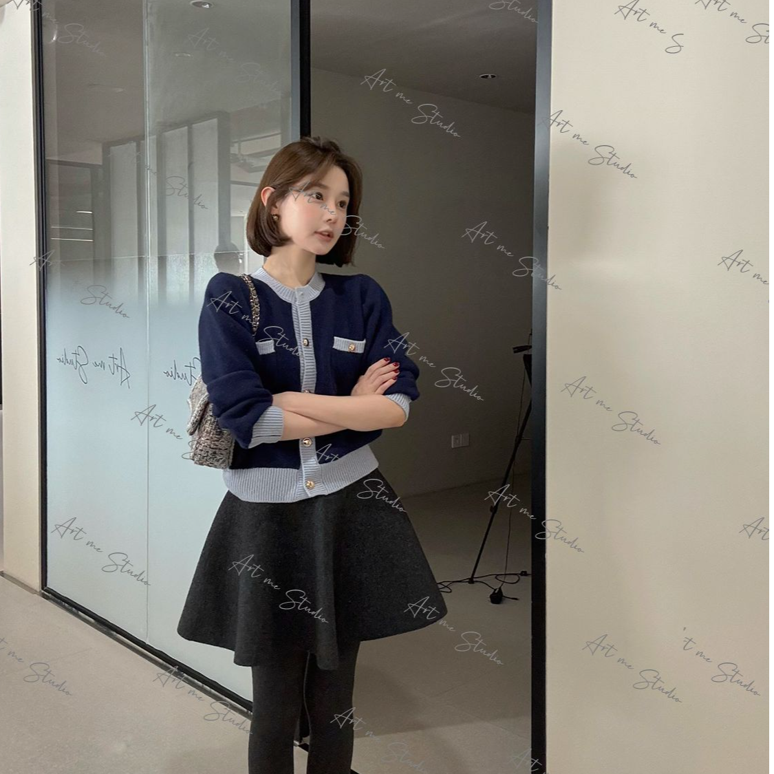 【ART ME】私服气质小香风调性拉满四色绵羊毛开衫w24506
