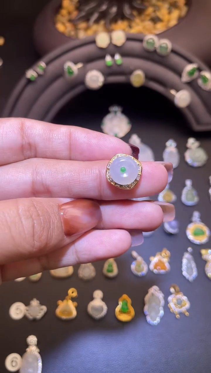 吊坠(不含链)银S925镶嵌翡翠1