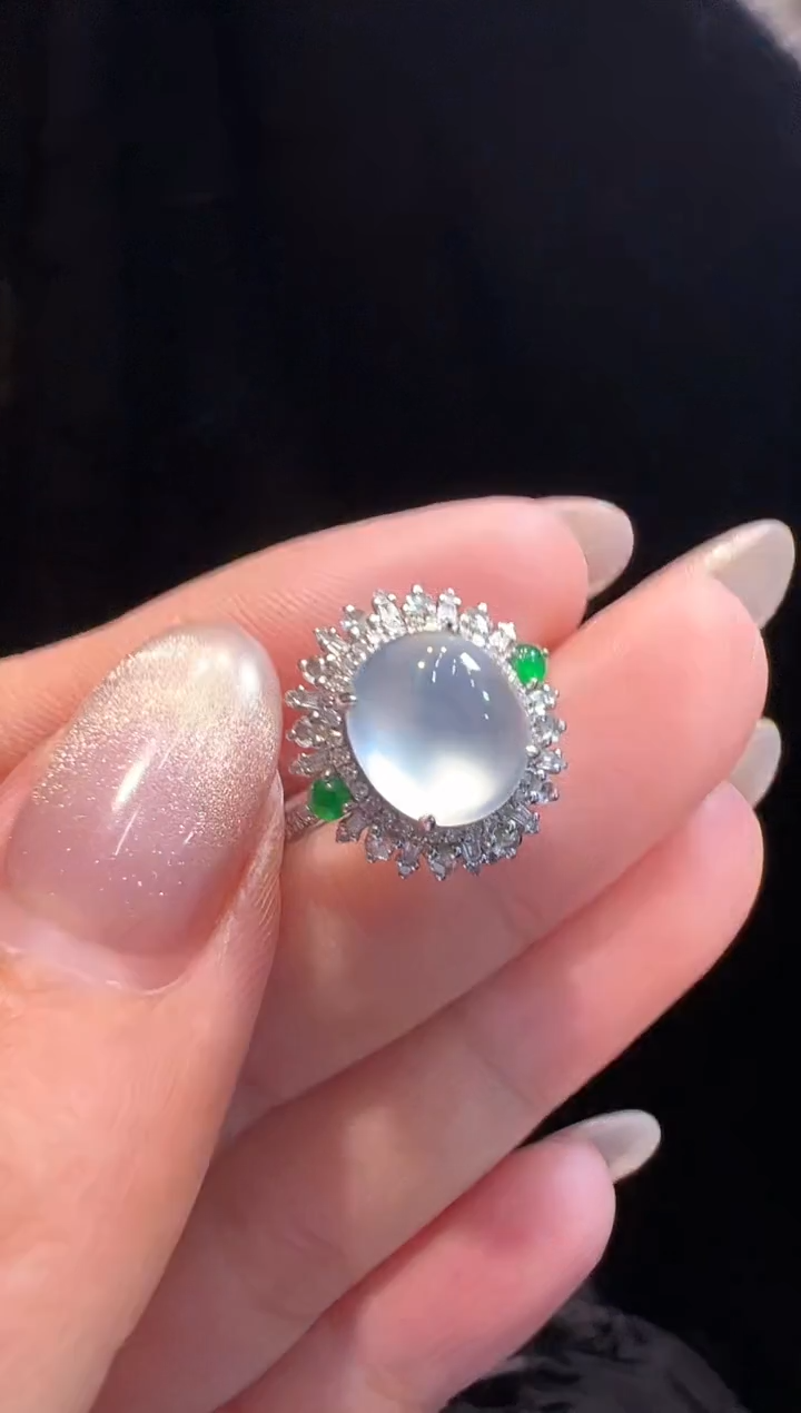 【闪购商品】翡翠戒指18K金镶嵌戒指