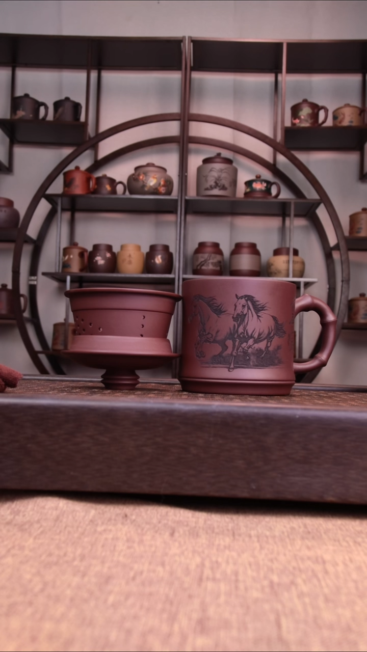 茶杯紫砂新品体验款前程似锦三件套450-500CC容量