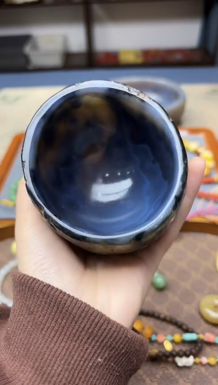 未镶嵌车挂玛瑙/玉髓玛瑙碗GW