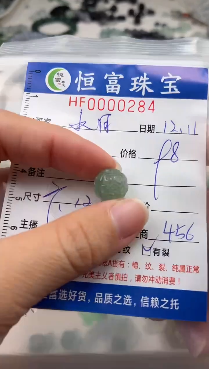 颈饰未镶嵌翡翠水**海翡翠挂件