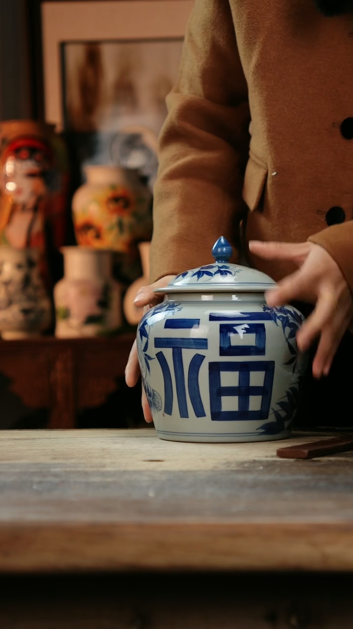 【闪购商品】瓷片景德镇纯手工釉下彩精品花瓶