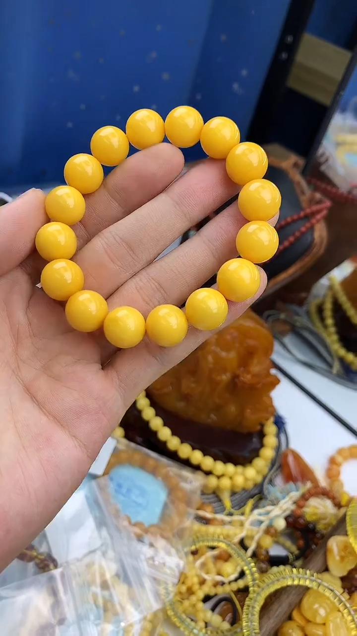 裸石蜜蜡未镶嵌手串卡13