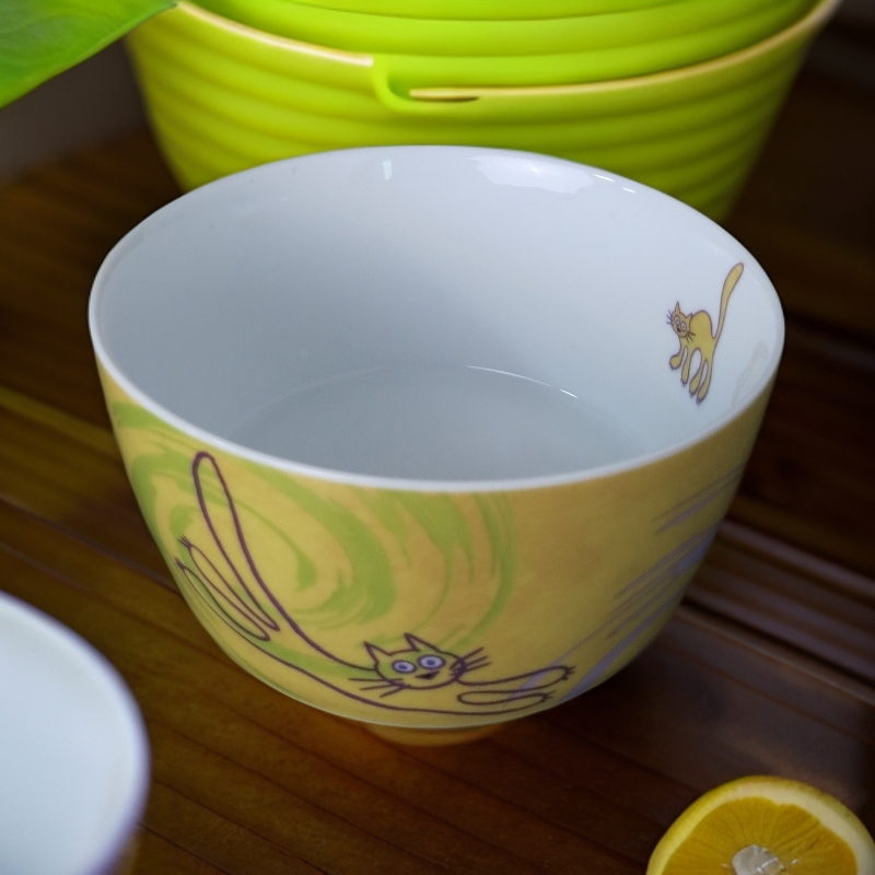 【美好的】 13.5*6.5cm 黄色儿童碗坚果碗 高温陶瓷家用