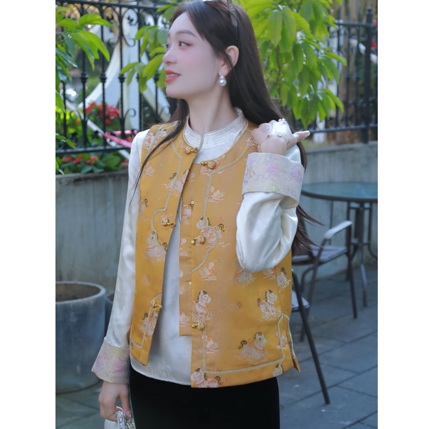 《珊珊定制》【富贵满堂】秋冬款时尚百搭加棉加厚气质女马甲7124