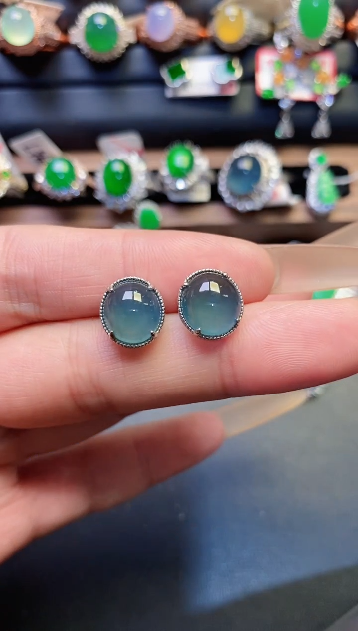 银S925镶嵌戒指翡翠天然