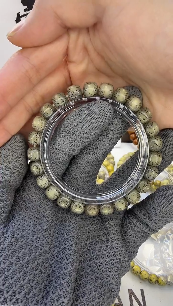 手串星月菩提9/8 冰糖玉化 果冻 星点货 月留白 同枝果  XX13