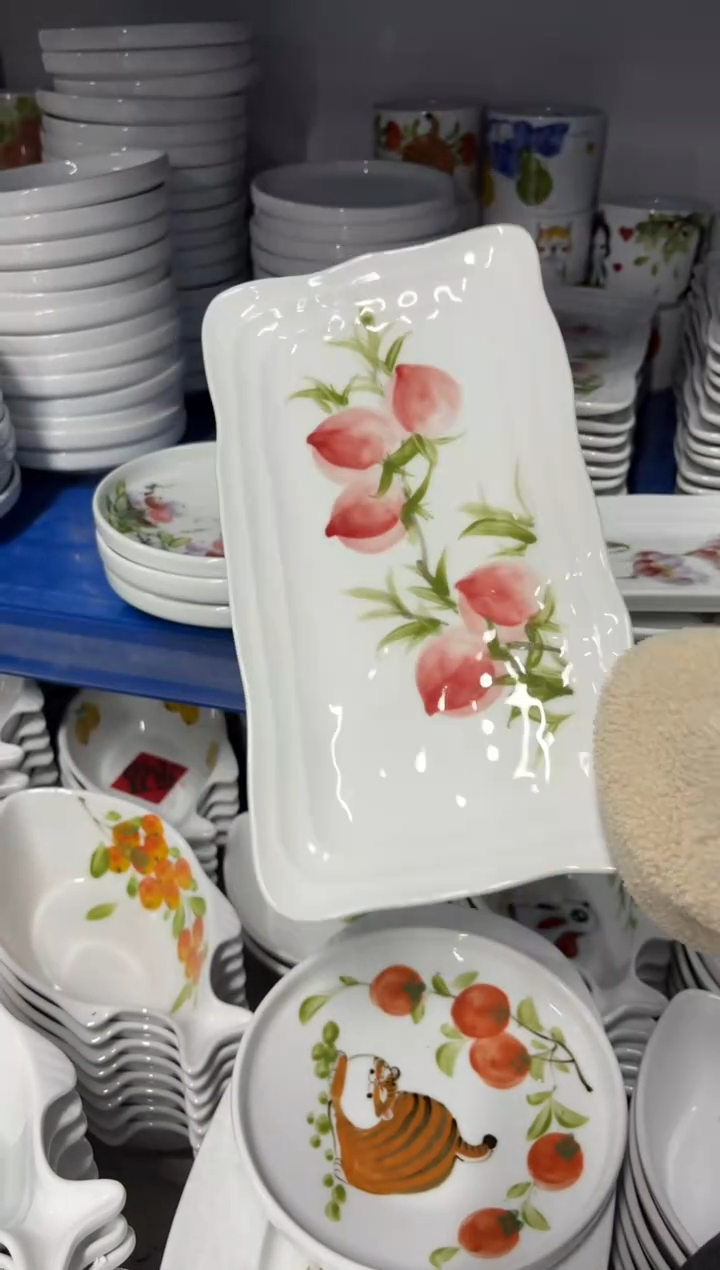 景德镇手绘釉中彩（食品级）长方盘