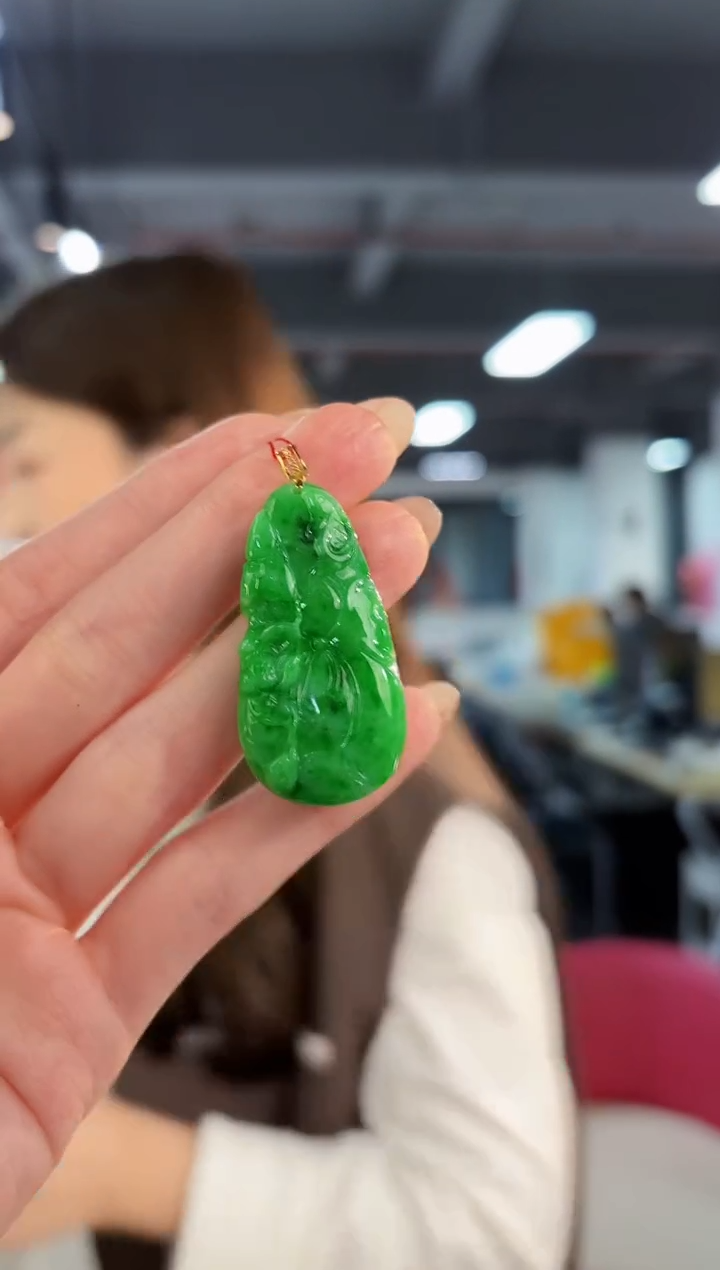 【闪购商品】翡翠颈饰18K金镶嵌缅料A货/支持复检/一件