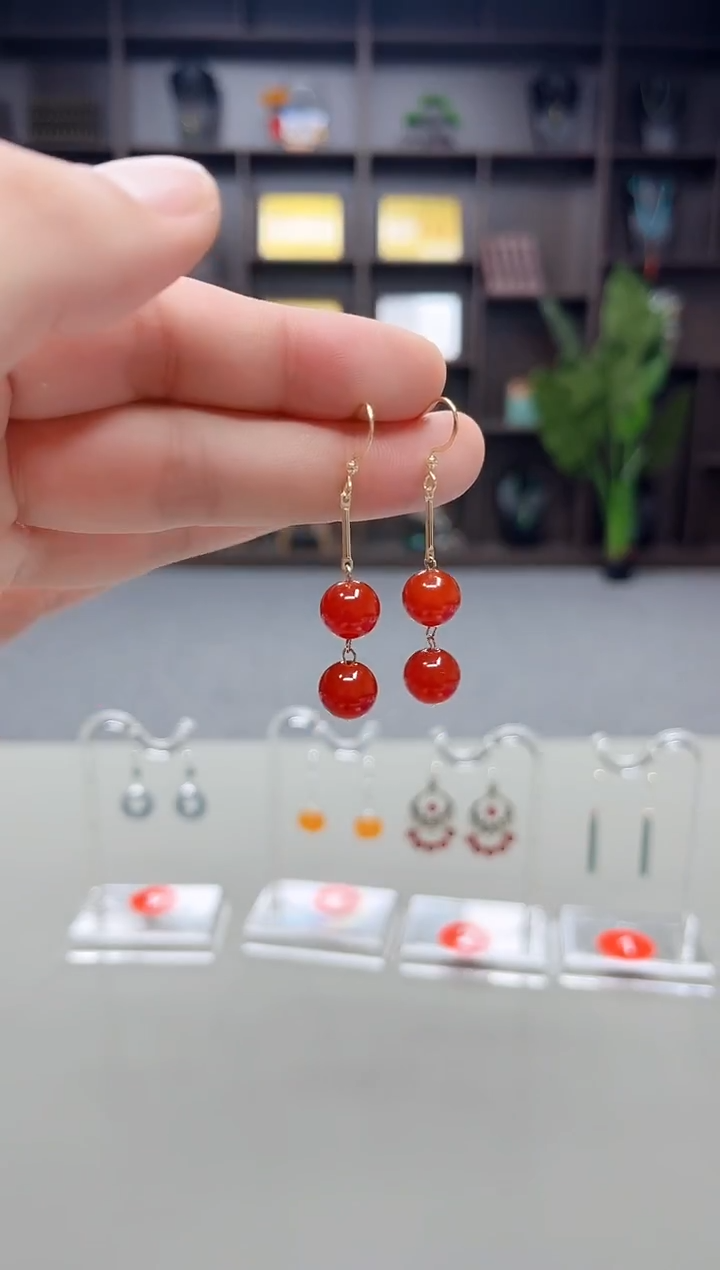 未镶嵌耳饰玛瑙/玉髓F02