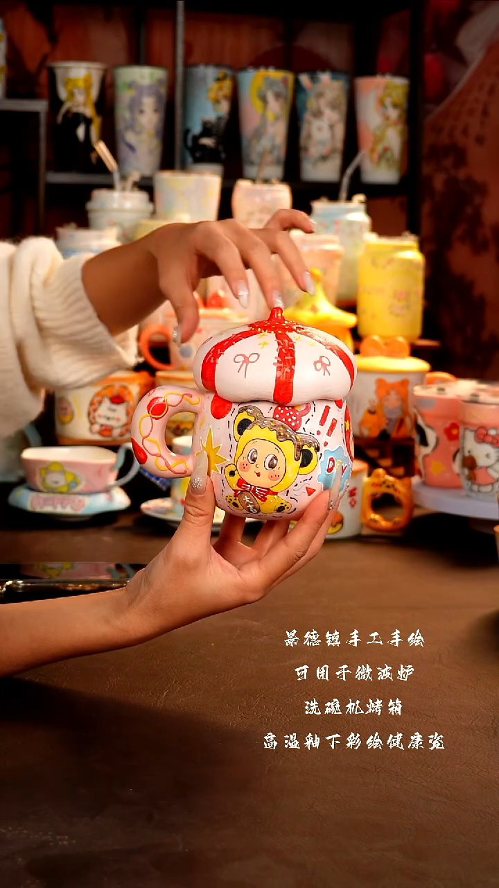 景德镇设计款手工手绘杯杯