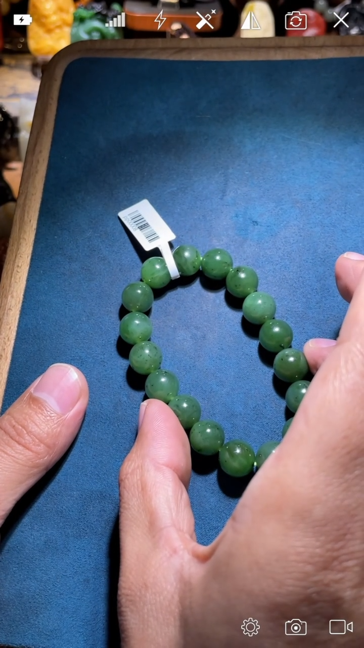 未镶嵌和田玉把件PP圆珠手串卡12