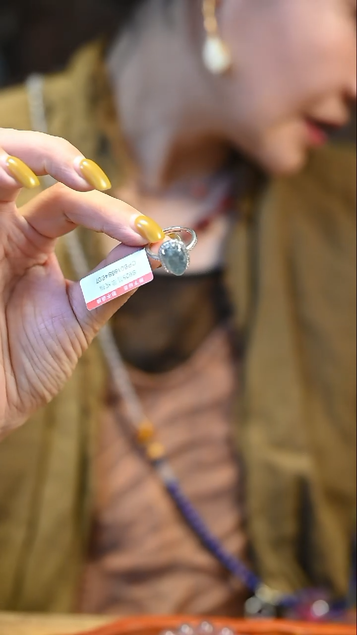 翡翠戒指银S925镶嵌定向 燕南天