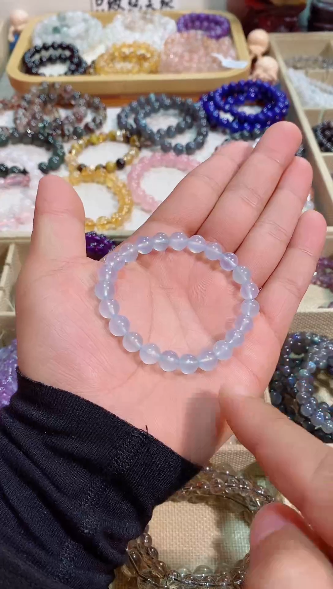 【闪购商品】水晶手链未镶嵌海蓝宝8m+（多样性发其一）