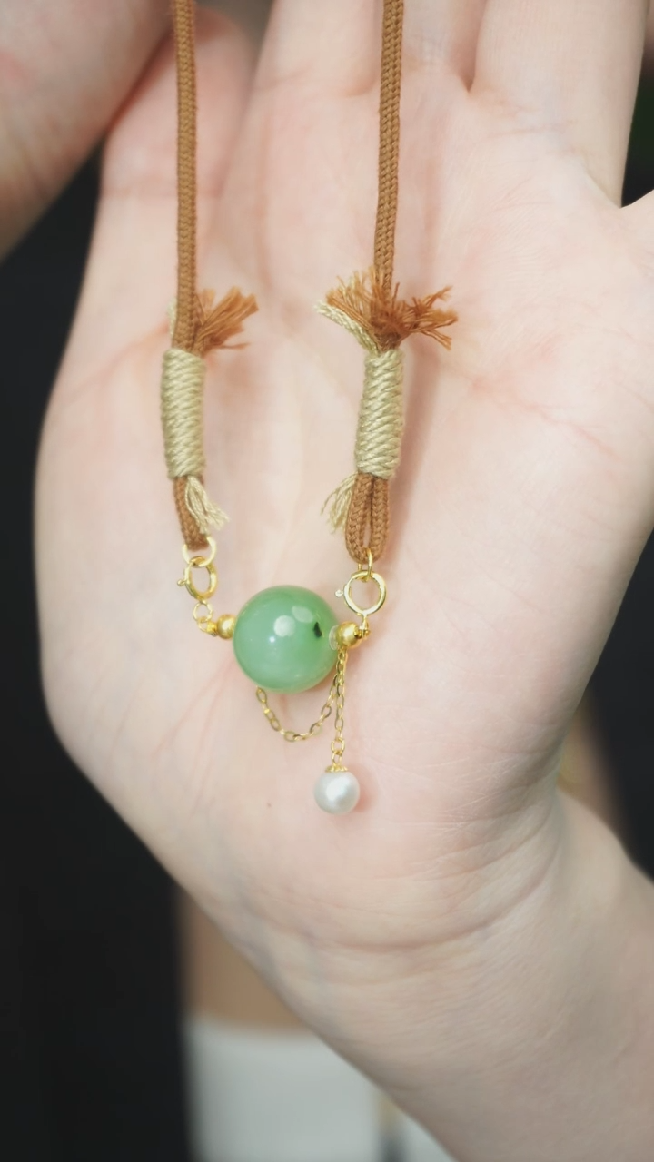 和田玉18K金镶嵌项链（多样性发其一）