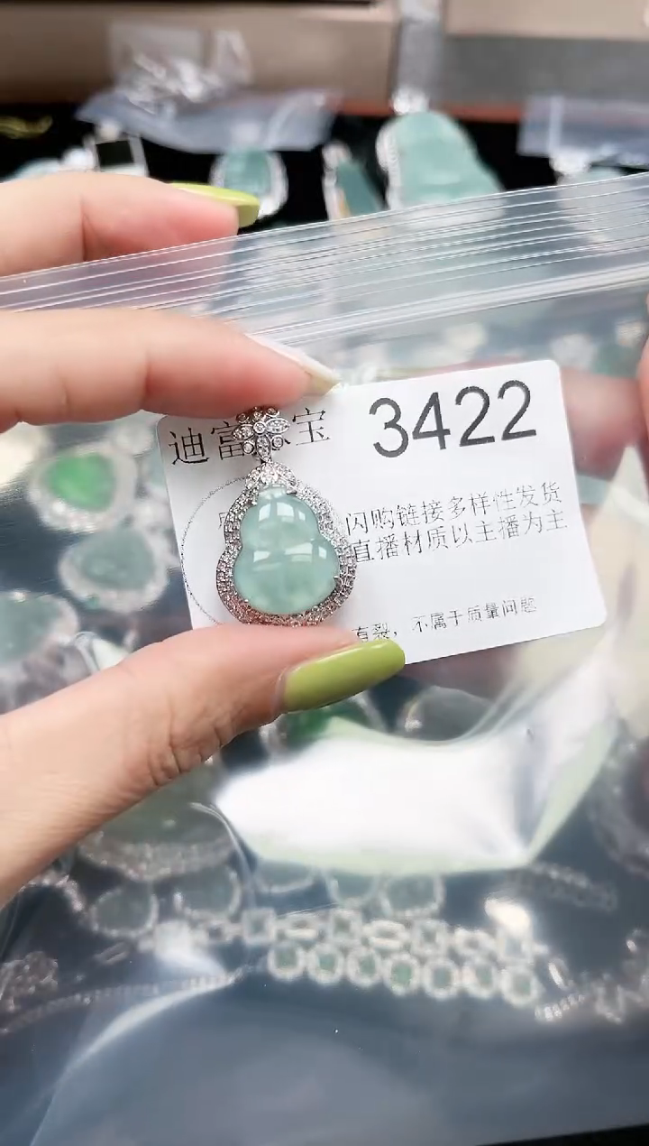【闪购商品】翡翠颈饰未镶嵌赠皮绳3422