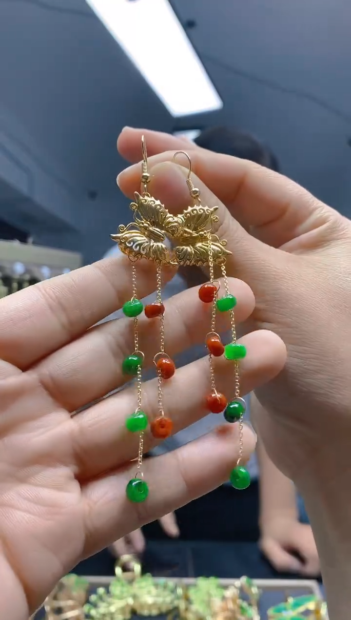 【闪购商品】翡翠耳饰合金411翡翠耳钩
