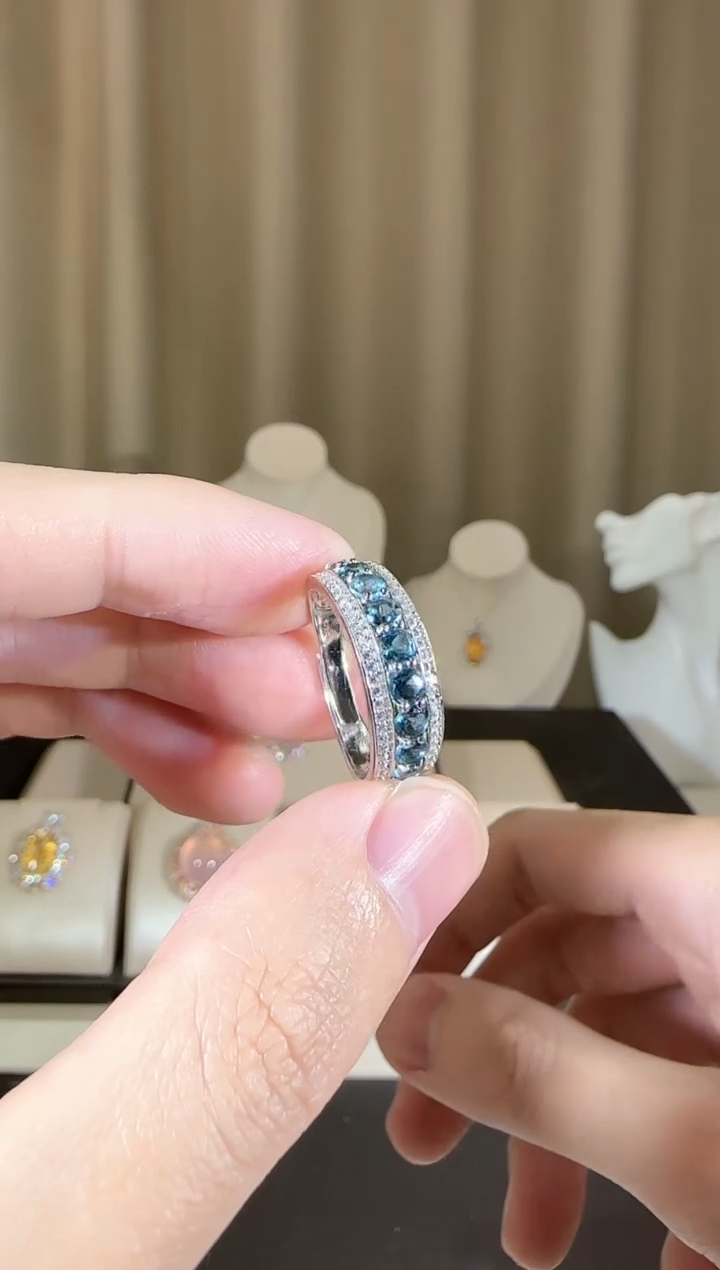 【闪购商品】托帕石戒指银S925镶嵌设计款