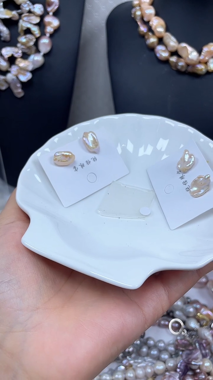 未镶嵌淡水珍珠耳饰【纯恬巴洛克饰品】（多样性发货发一）