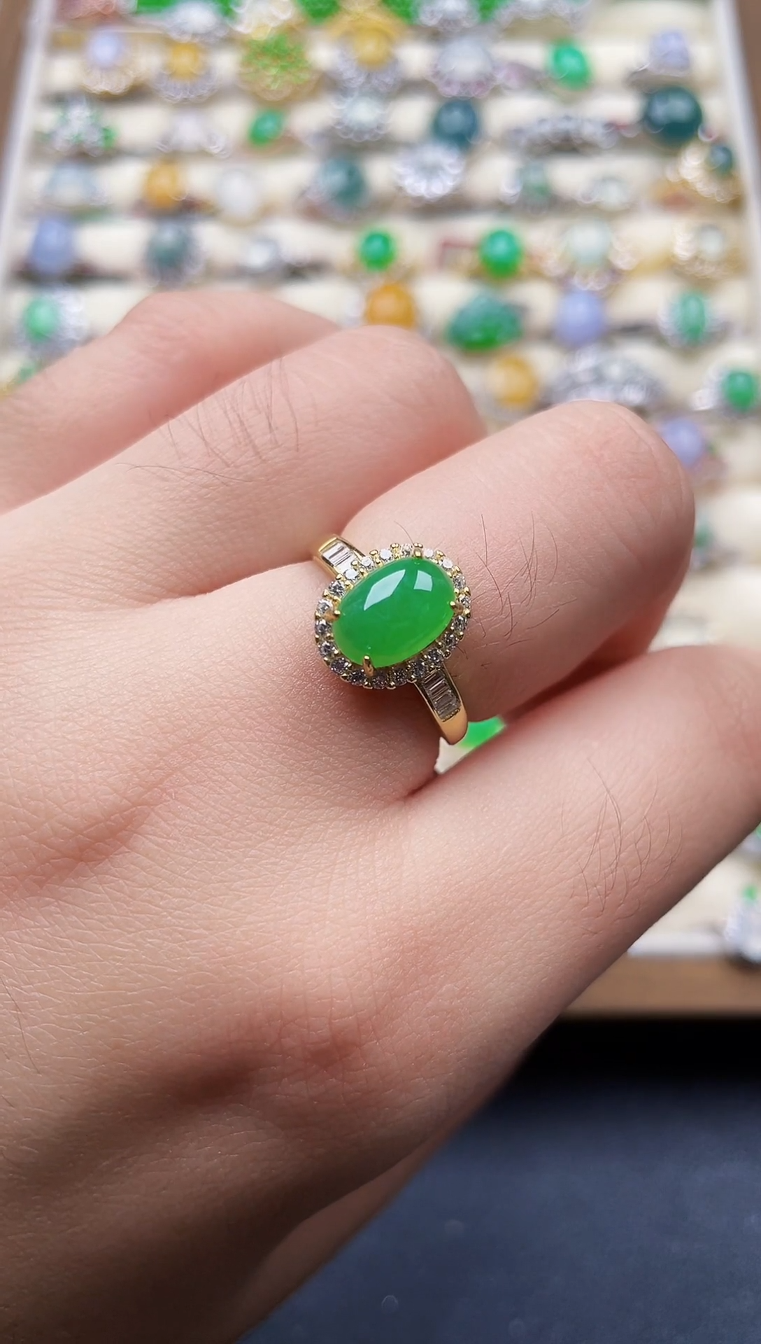 银S925镶嵌戒指翡翠29