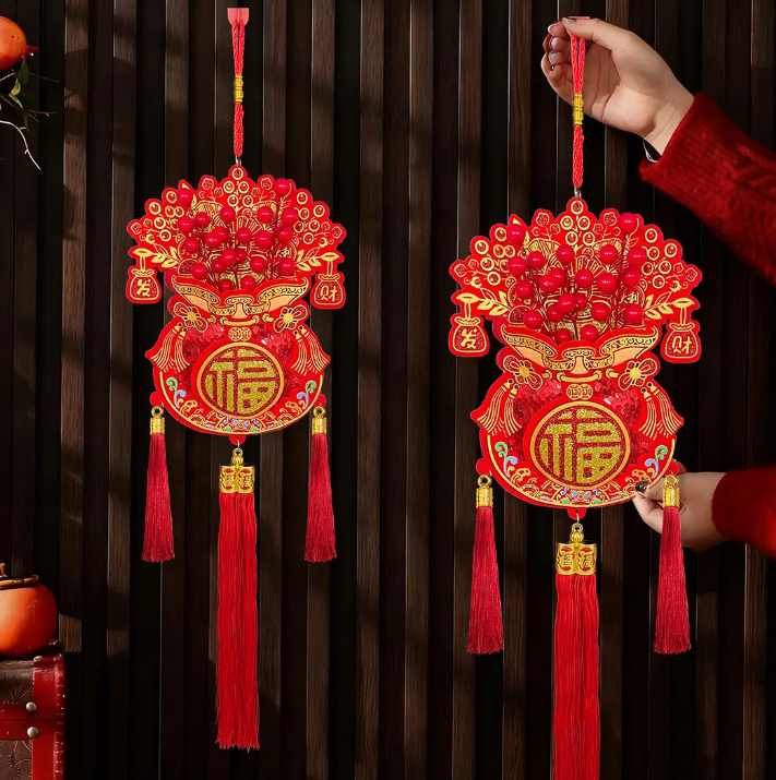 【2个】红果福袋装饰挂件乔迁装扮用品客厅挂饰过新年布置
