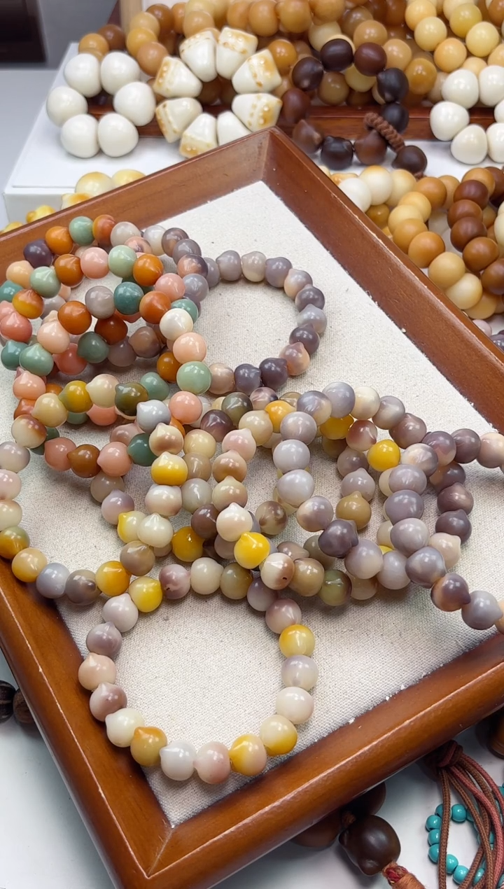 手串菩提根/象牙果沐a30紫美人玉化猫猫头14mm手串瑕疵不补随机