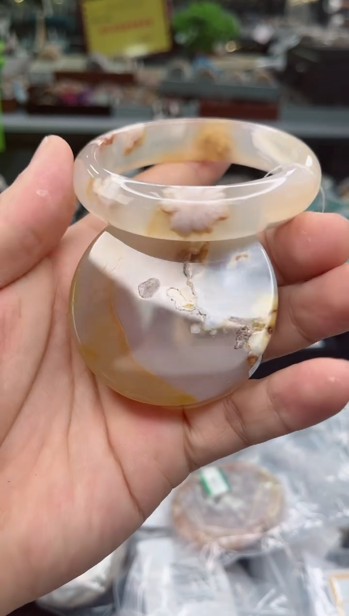 【闪购商品】石英质玉手镯未镶嵌57圈口（赠品镯心）3572299