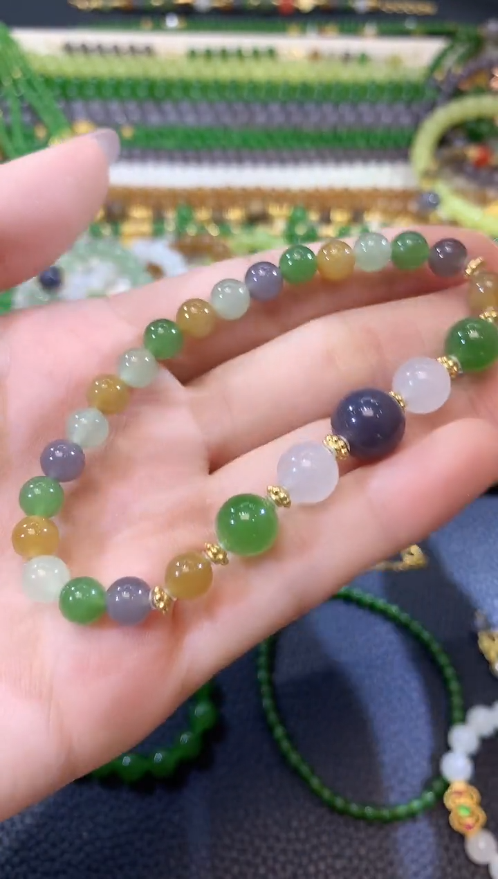 手串银S925镶嵌和田玉A17   多样性发一件