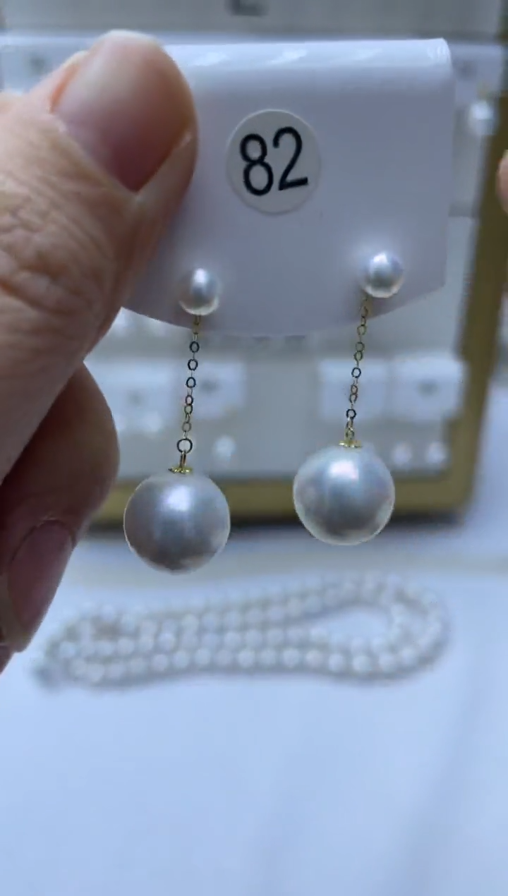 18K金镶嵌耳饰淡水珍珠82