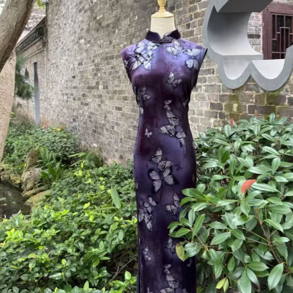 【紫蝶依】2025新中式夏季修身复古百搭日常优雅大方旗袍