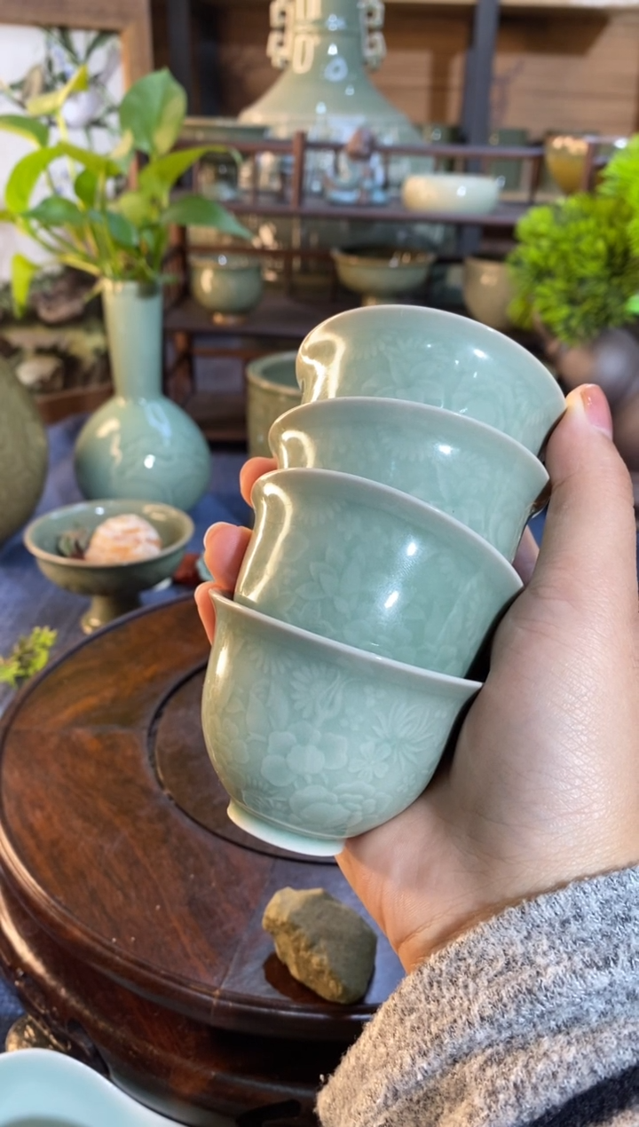 【闪购商品】100018 百花小杯 4只微瑕