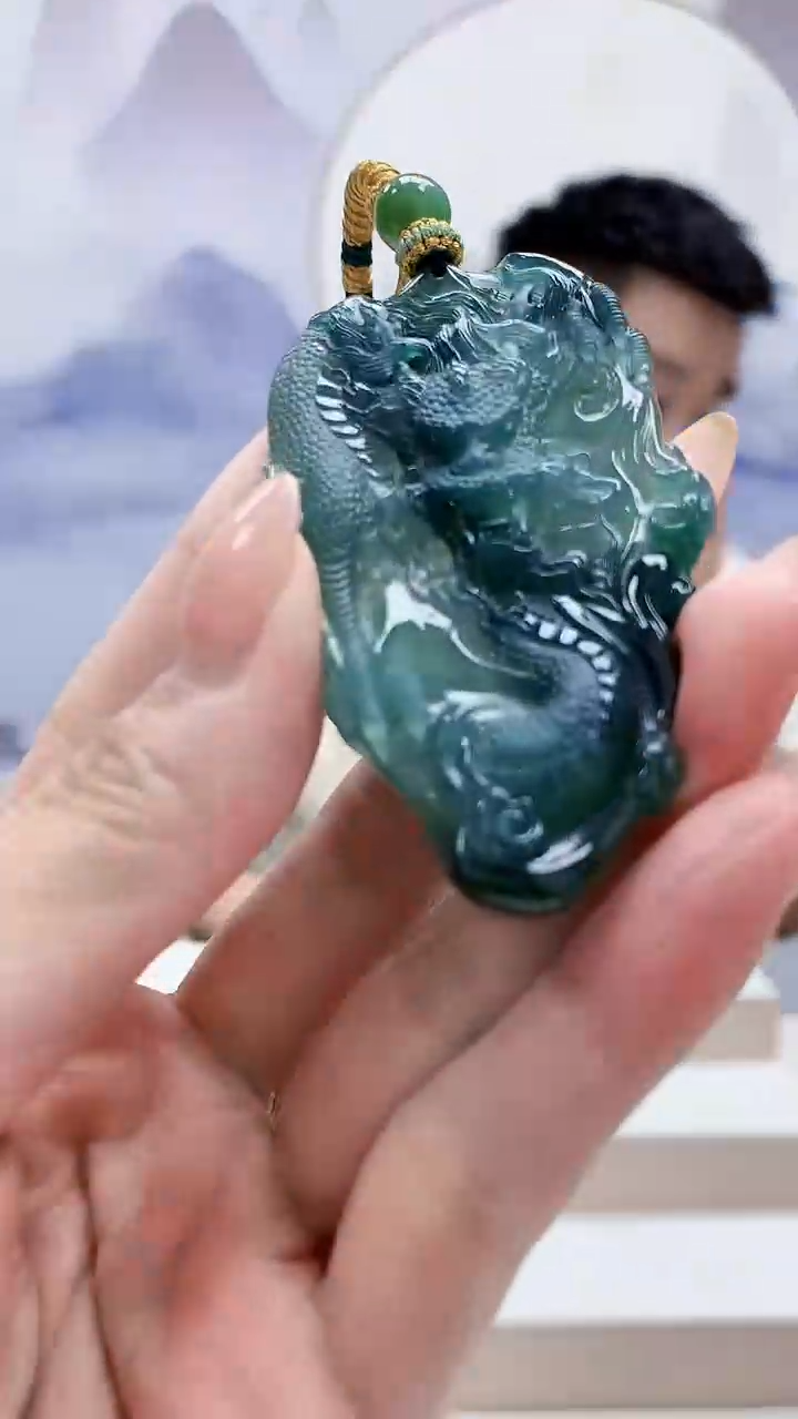 未镶嵌定制翡翠海****ʸ5028MM-毛货挂件