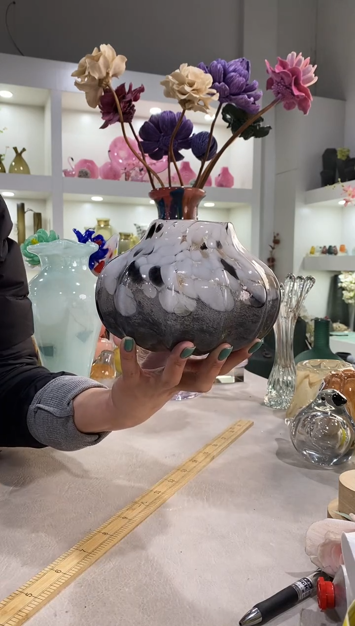 慕忆家手作琉璃花瓶微瑕