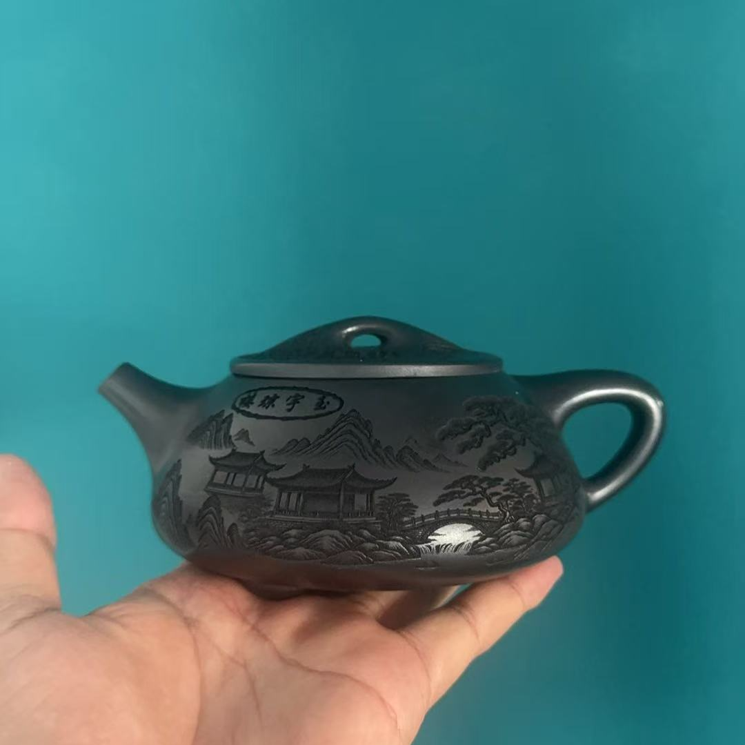 石黄琼楼玉宇景舟石瓢紫砂380CC