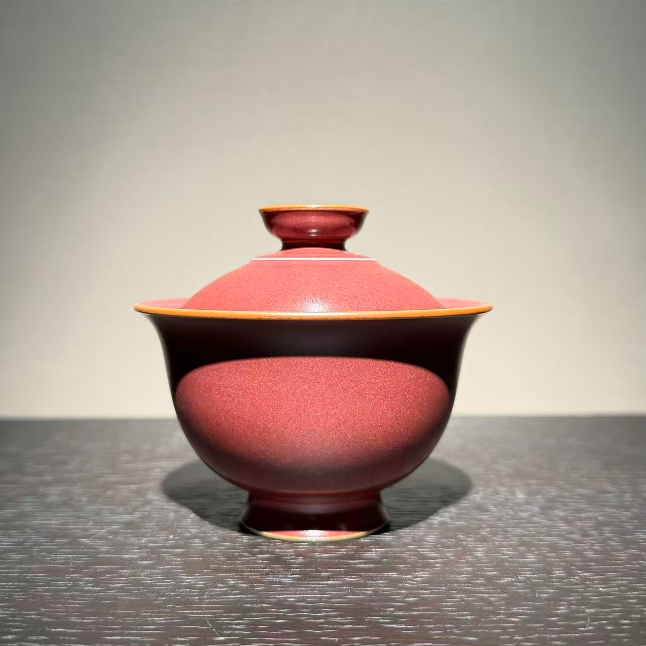 龙泉 陈慧芳 青瓷 龙窑烧 晓色云开 元宝二才盖碗