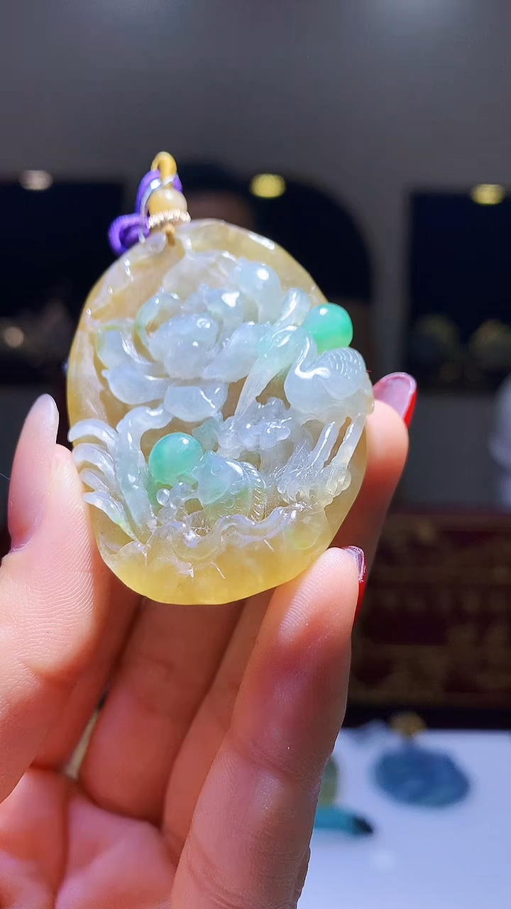 【闪购商品】定制翡翠未镶嵌1002hm-毛货挂件2