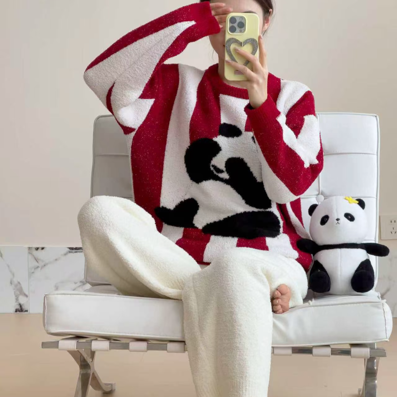 【雅趣】秋冬加厚 半边绒睡衣 女冬季加厚加绒可外穿套装