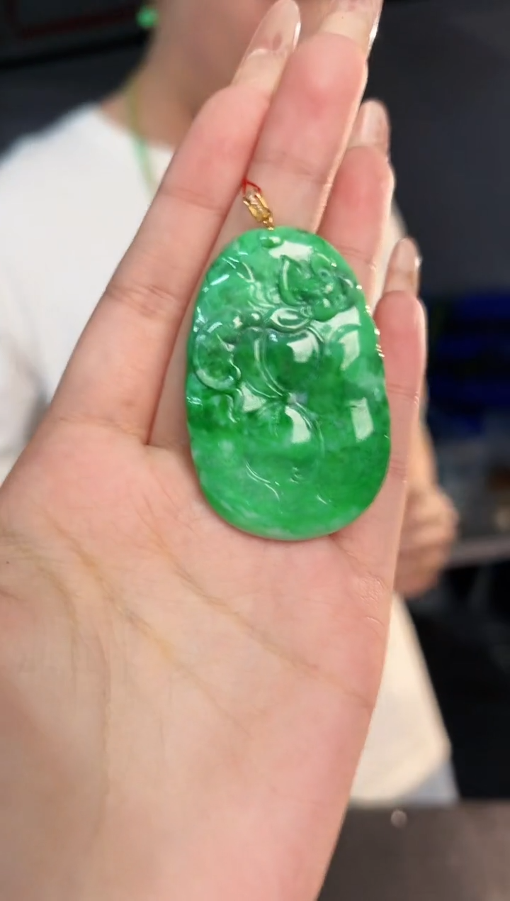 【闪购商品】翡翠颈饰18K金镶嵌缅料A货/支持复检/一件