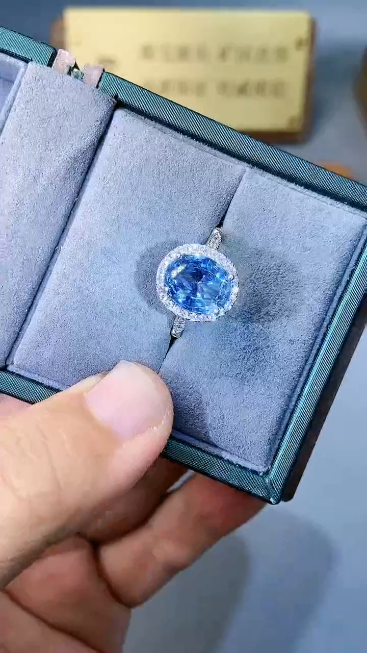 【闪购商品】海蓝宝石戒指银S925镶嵌354