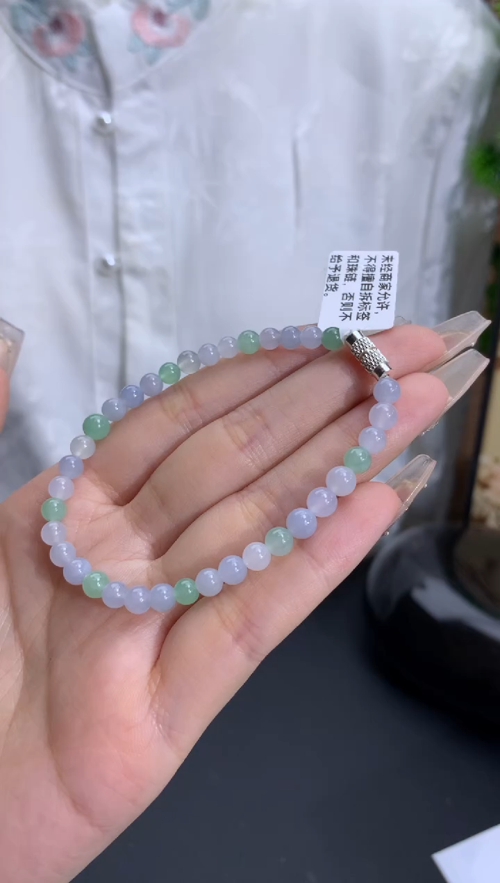 【闪购商品】翡翠手链未镶嵌卡4.8mm
