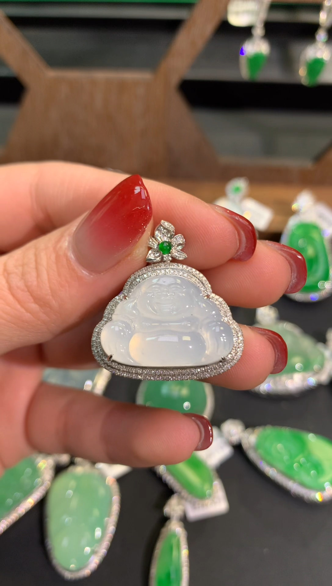 【闪购商品】翡翠吊坠(不含链)18K金镶嵌吊坠