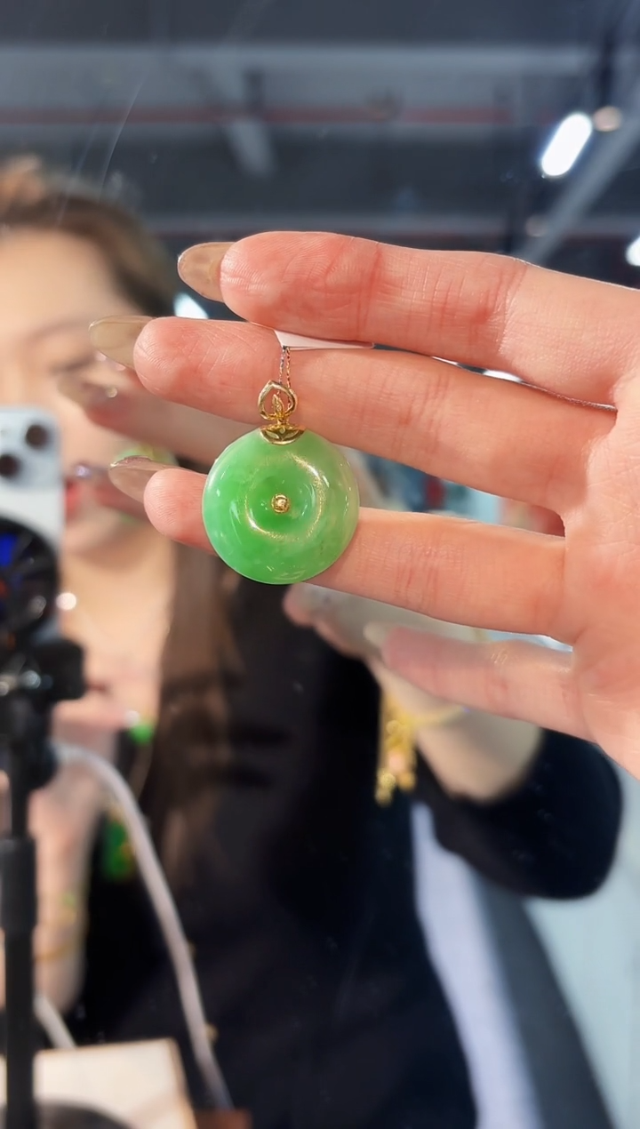 【闪购商品】翡翠颈饰18K金镶嵌缅料A货/支持复检/一件