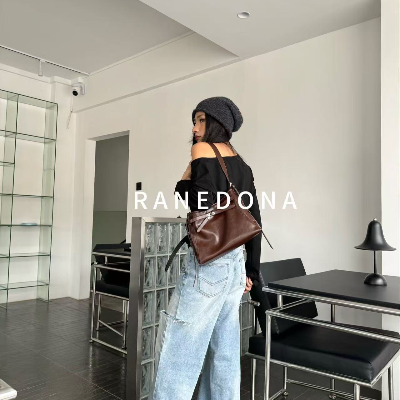 2025春款小香风腋下潮流复古手提单肩斜跨双肩时尚女包 82623