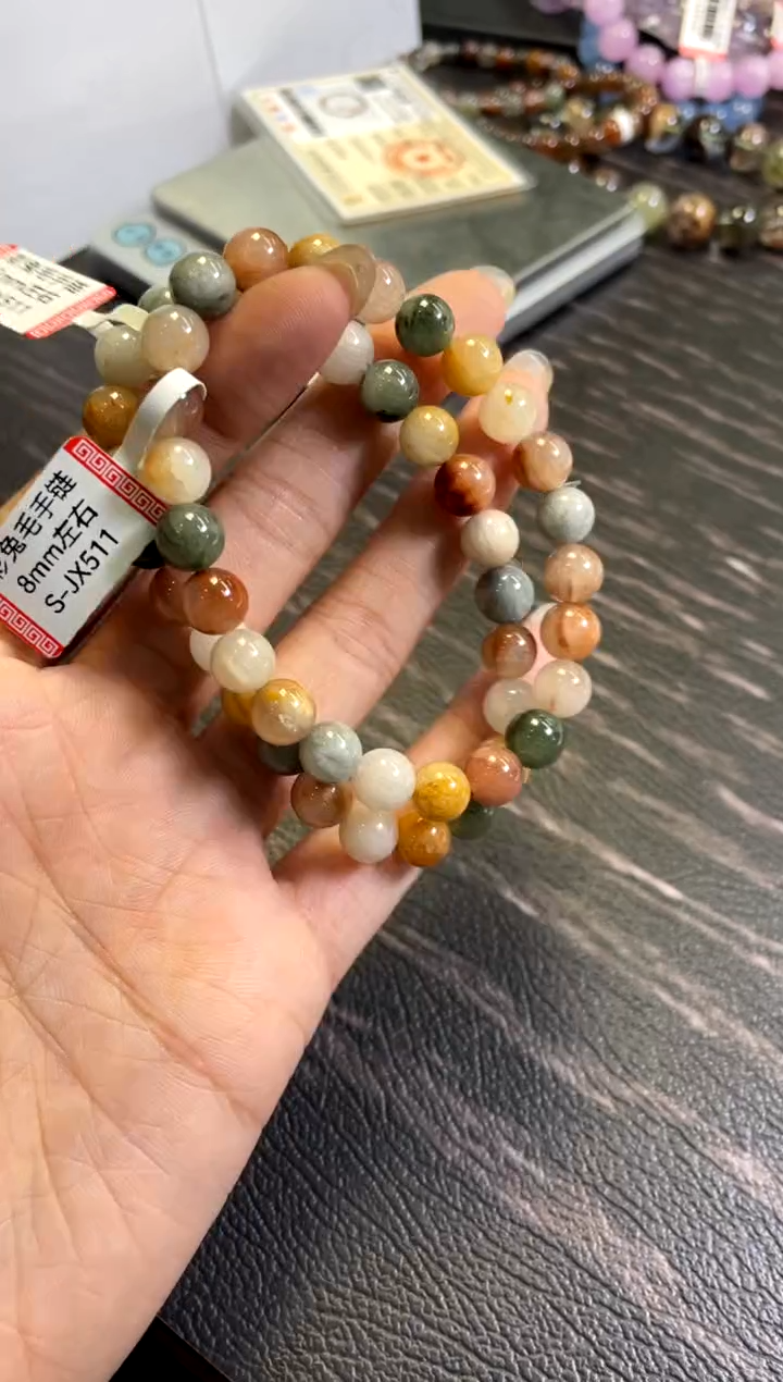 水晶手链未镶嵌8±/x-613【彩兔毛多样性发一
