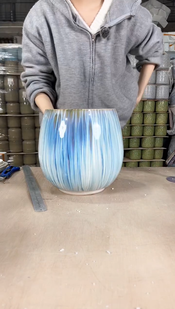 【闪购商品】陶瓷刷色梦幻蓝大号20x26