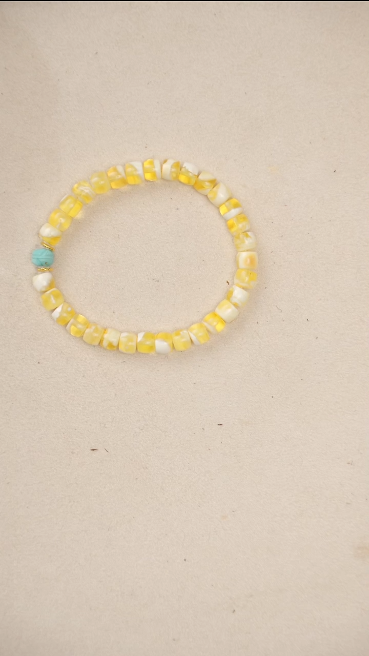 手串蜜蜡18K金镶嵌手串