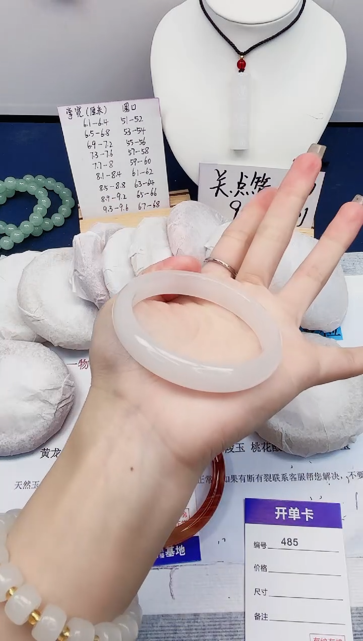 【闪购商品】石英质玉手镯未镶嵌485-天山翠-圈口55